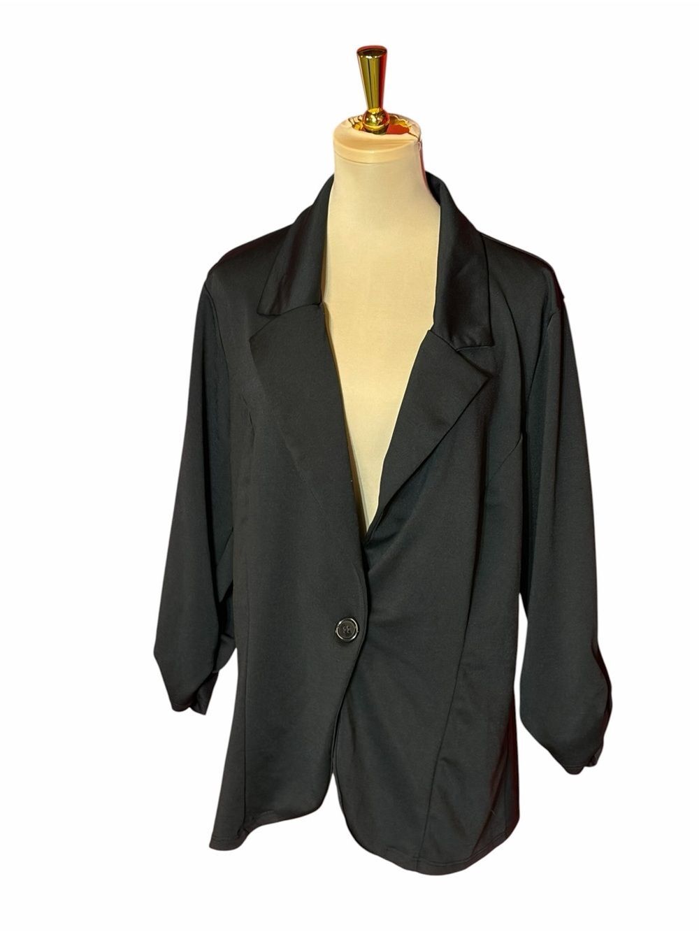 Hybrid & Company Black Single Button Blazer Jacket Plus Size 1X Career Office Wo